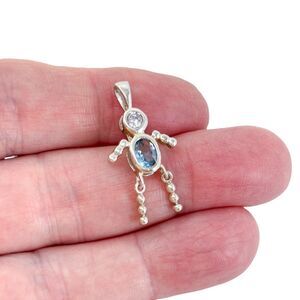 Vintage Sterling Silver 925 Blue Boy Charm Pendant